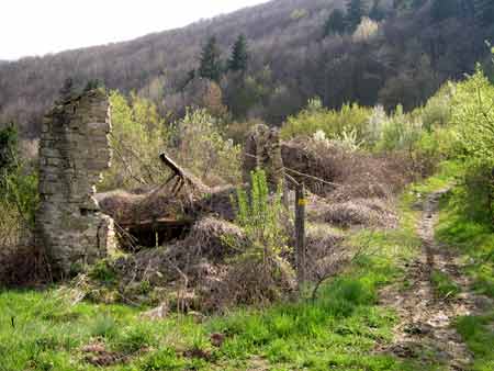 La settecentesca cascina di Monte Rotondo, ormai in completa rovina.